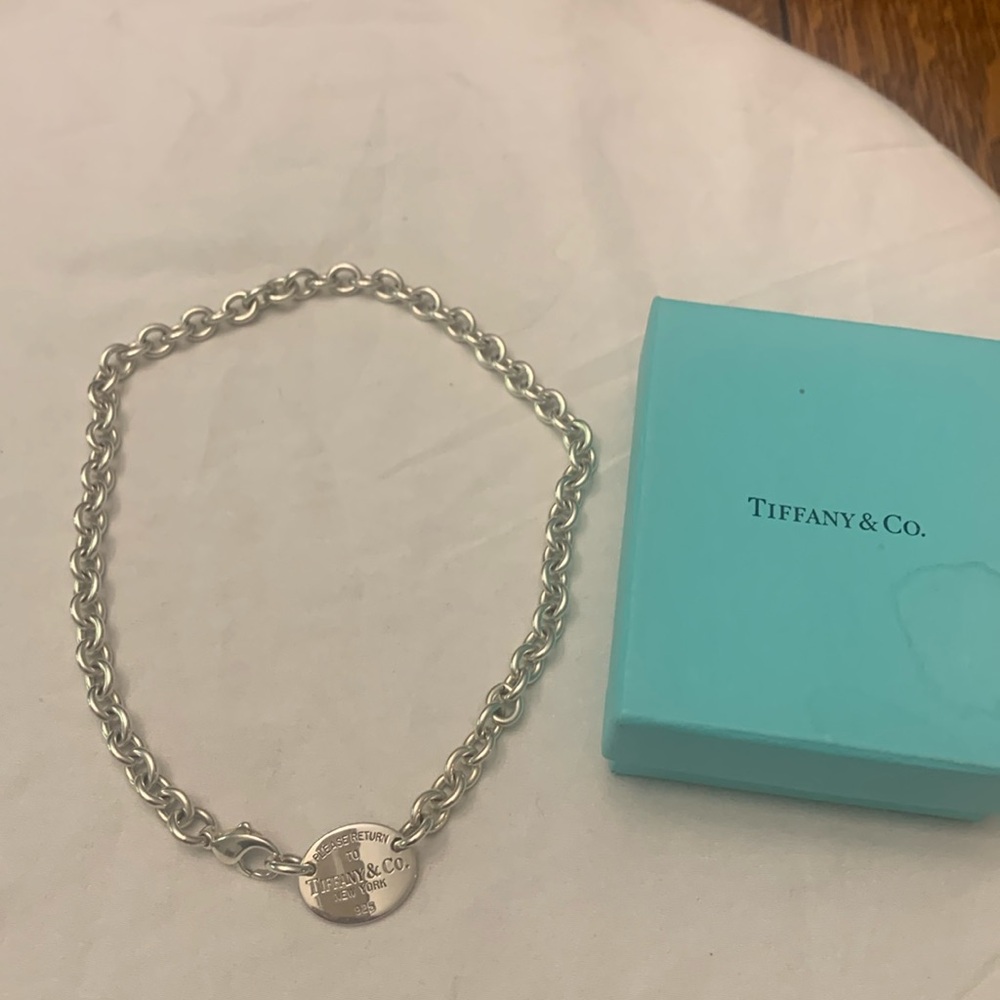 AUTH RETURN TO TIFFANY OVAL CHOKER NECKLACE 925  SOLID GENUINE STERLINg Silver